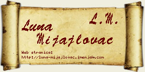 Luna Mijajlovac vizit kartica